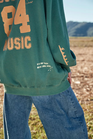 SABBI I Love Country Music Crewneck - Green - The Salty BabeLong Sleeve Shirt