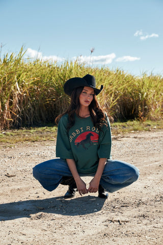 SABBI I Love Country Music Tee - Green - The Salty BabeTee Shirts