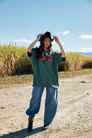 SABBI I Love Country Music Tee - Green - The Salty BabeTee Shirts