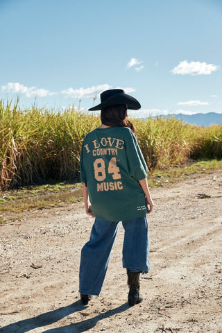 SABBI I Love Country Music Tee - Green - The Salty BabeTee Shirts