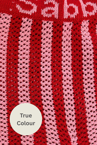 SABBI Knit Stripe Beach Pants - Pink & Red - The Salty BabePants