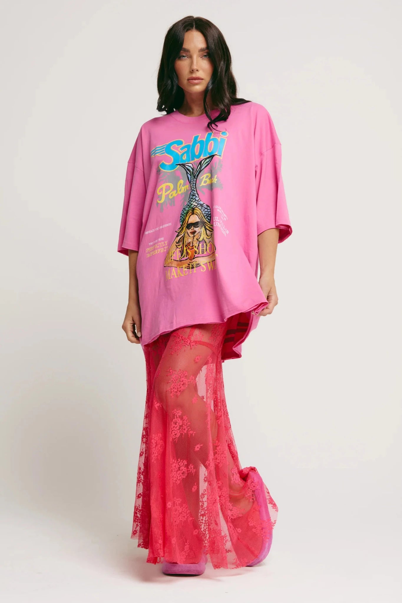 SABBI Life Is Short Tee - Pink - The Salty BabeGraphic Tee Shirts