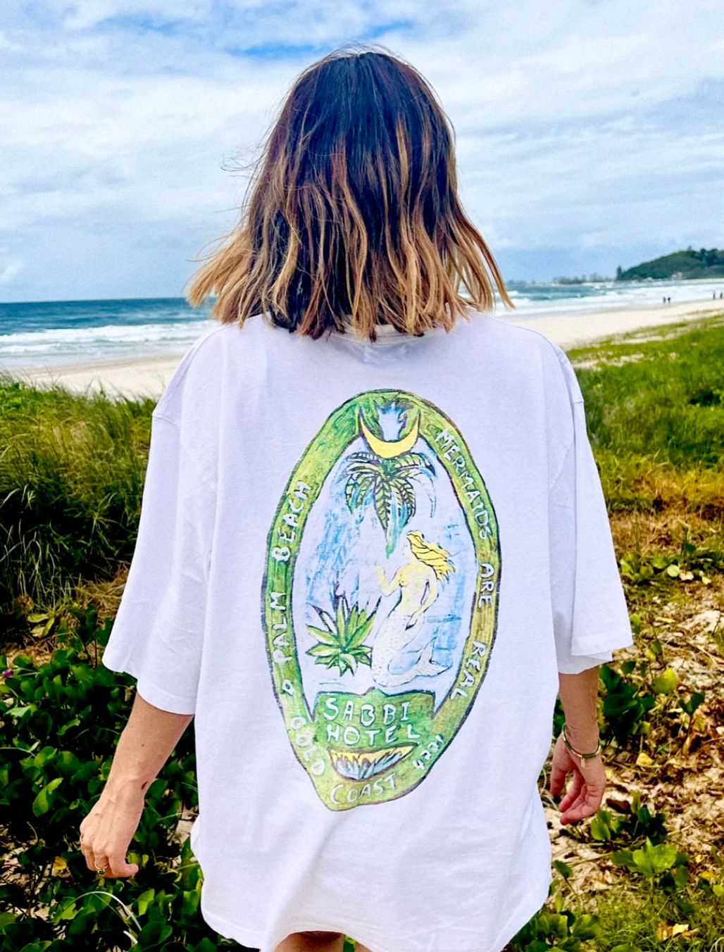 SABBI Mermaid Tee - White - The Salty BabeTee Shirts
