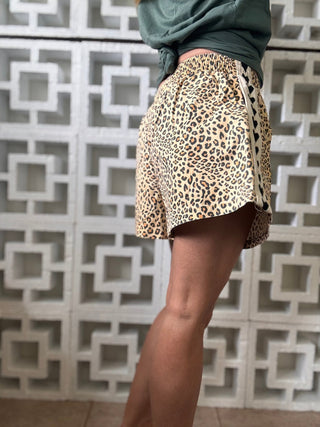 SABBI Mini Hearts Leopard Drill Shorts - The Salty BabeShorts