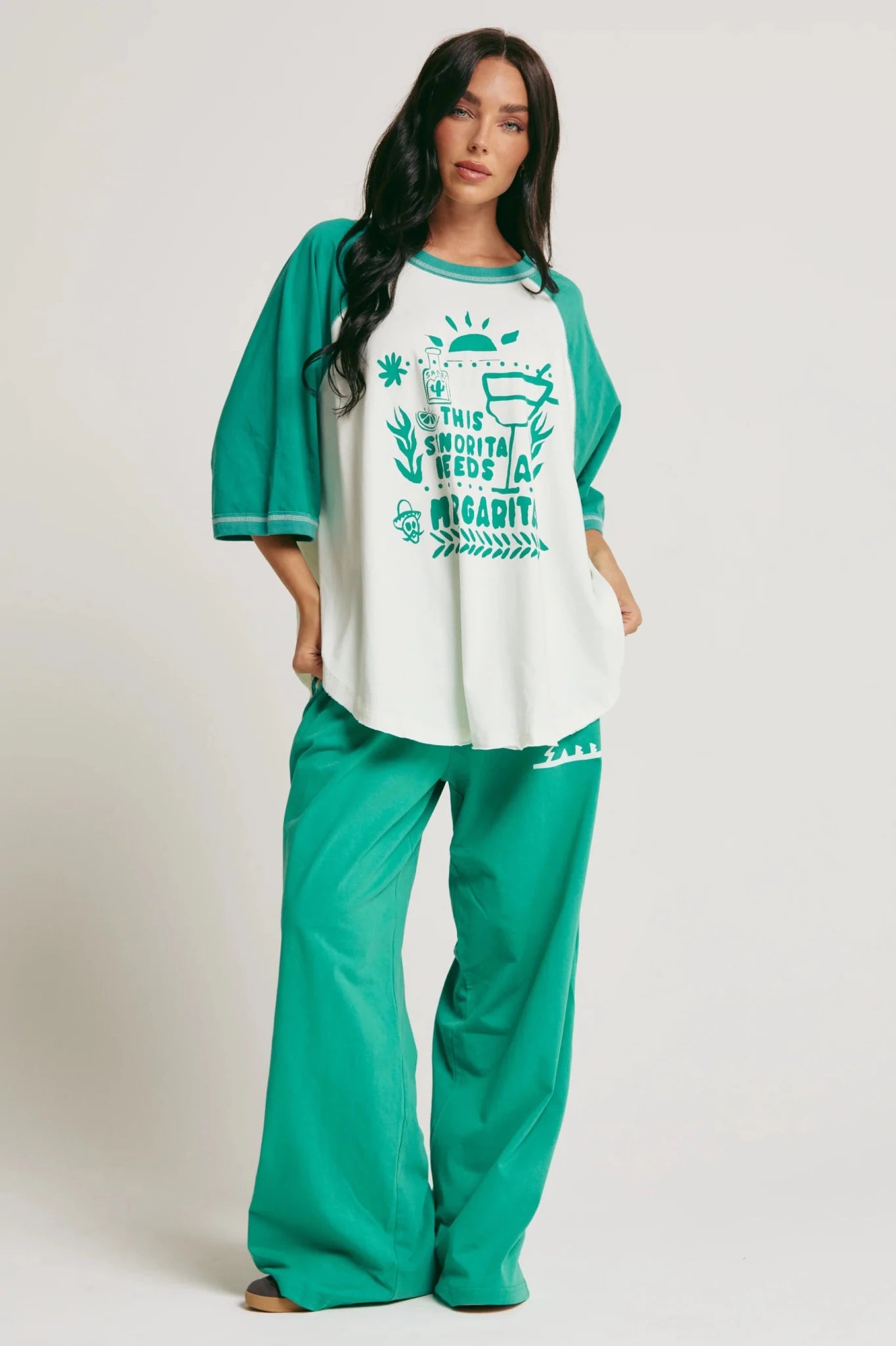 SABBI Raglan Margie Tee - Green - The Salty BabeGraphic Tee Shirts