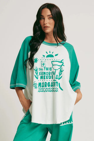 SABBI Raglan Margie Tee - Green - The Salty BabeGraphic Tee Shirts