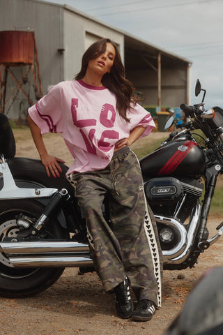 SABBI Raving Heart Pants - Camo - The Salty BabePants