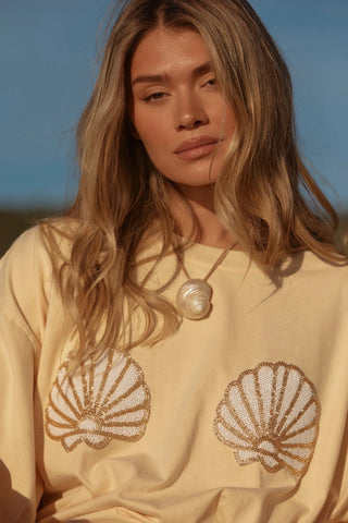 SABBI Shell Titty Tee - Creamy Yellow - The Salty BabeGraphic Tee Shirts