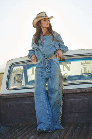 SABBI The Dirty Deeds Denim Chaps Jeans | The Salty Babe