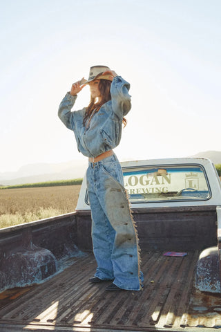 SABBI The Dirty Deeds Denim Chaps Jeans | The Salty Babe