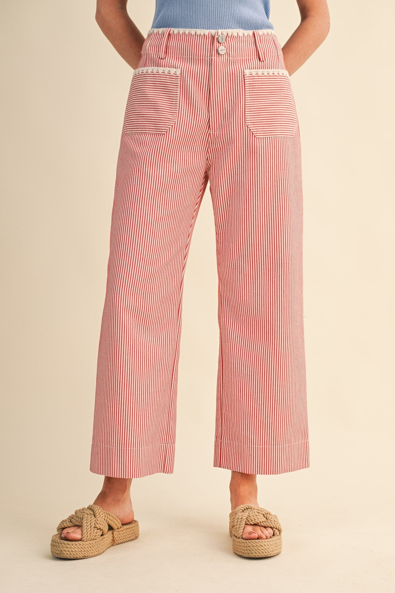 Sail Stripe Wide Leg Pants - The Salty BabePants