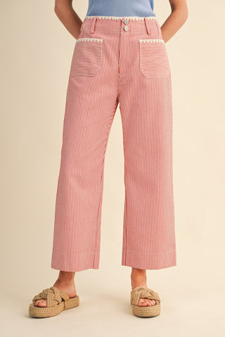 Sail Stripe Wide Leg Pants - The Salty BabePants