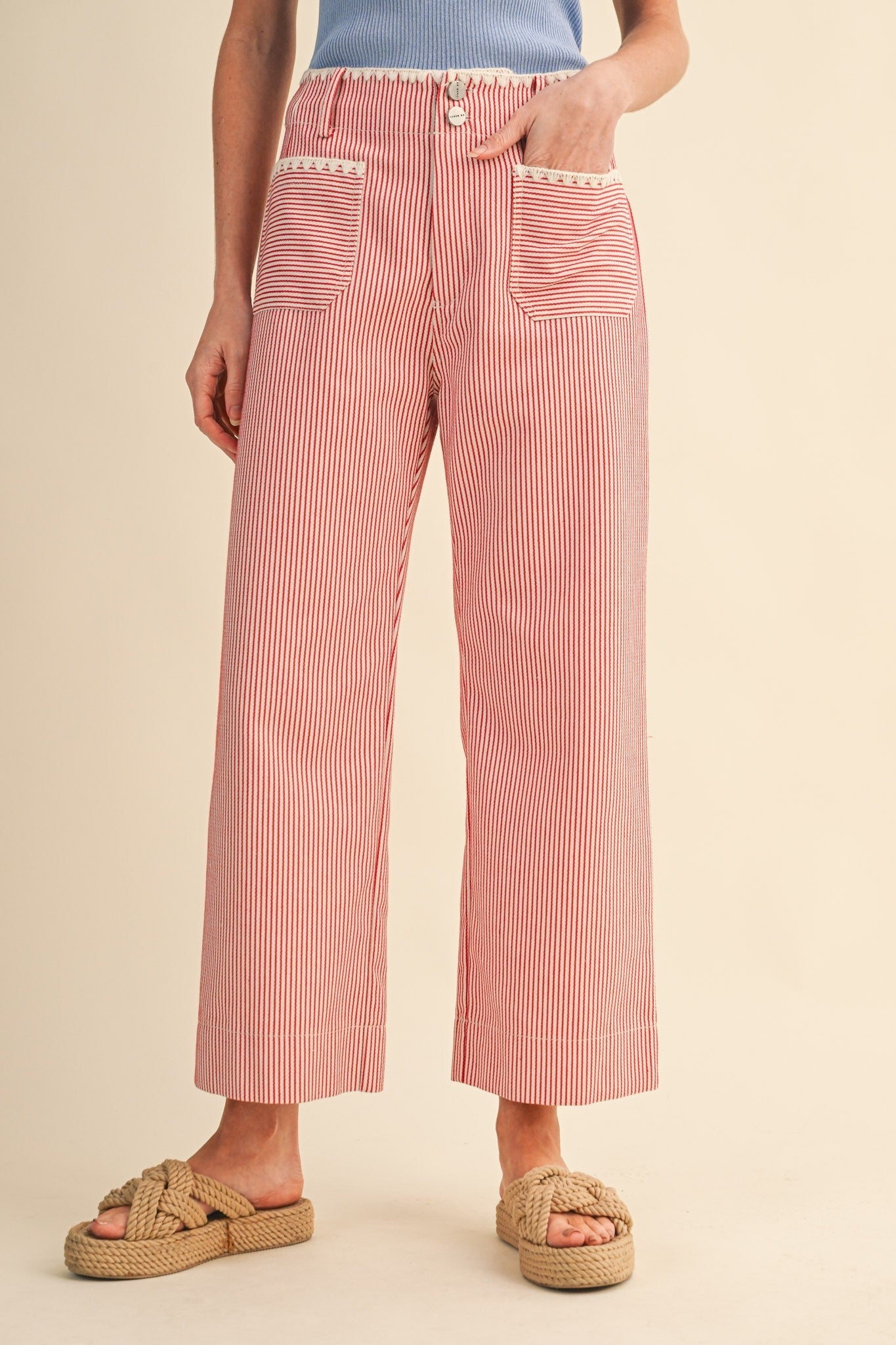Sail Stripe Wide Leg Pants - The Salty BabePants