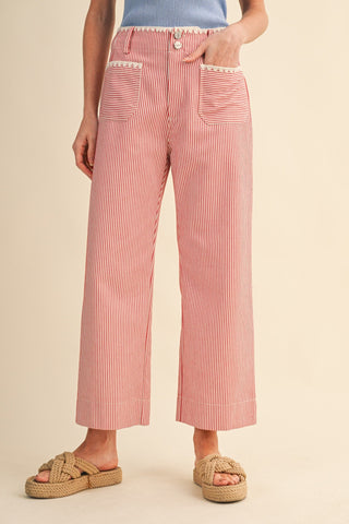Sail Stripe Wide Leg Pants - The Salty BabePants