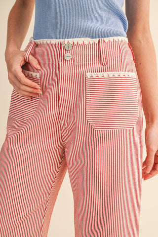 Sail Stripe Wide Leg Pants - The Salty BabePants