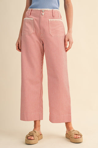 Sail Stripe Wide Leg Pants - The Salty BabePants