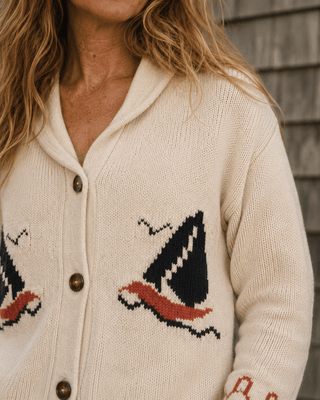 Sailboat Ranch Cardigan Sweater - Cream - The Salty BabeSweaters