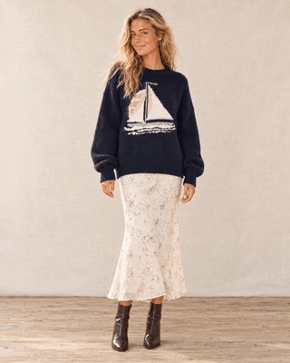 Salt Air Knit Sweater - Navy | The Salty Babe