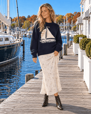 Salt Air Knit Sweater - Navy | The Salty Babe