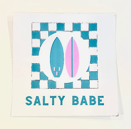 Salty Babe Checkerboard Sticker - The Salty BabeGift