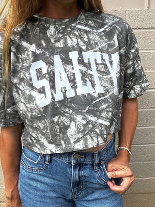 SALTY Crop Camo Tee - The Salty BabeGraphic Tee Shirts