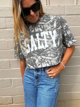 SALTY Crop Camo Tee - The Salty BabeGraphic Tee Shirts