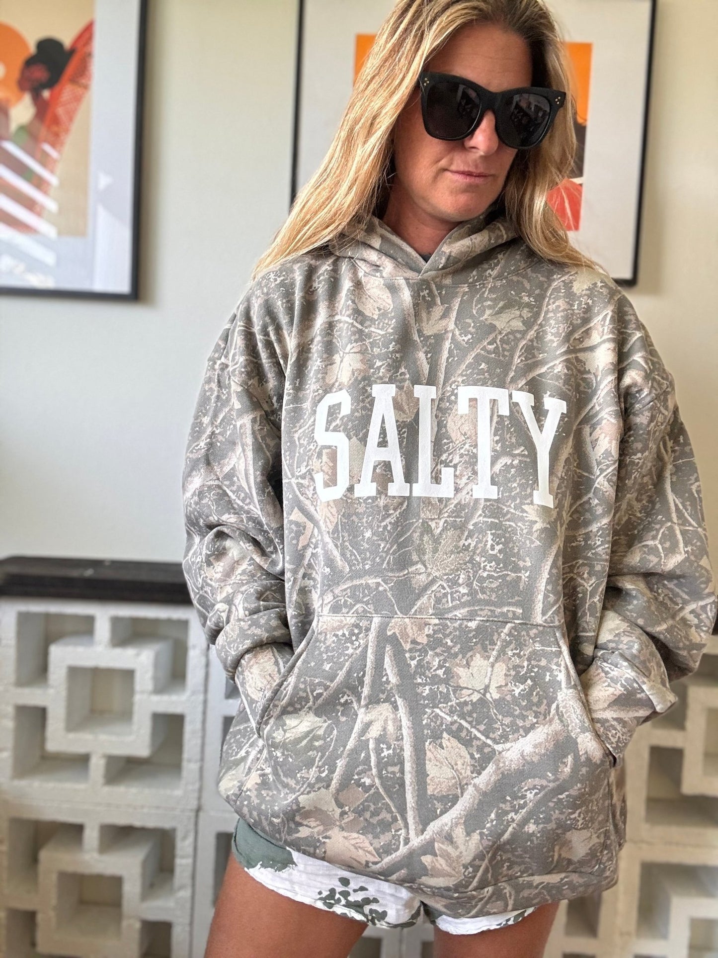 SALTY Graphic Hooded Sweatshirt - Deadwood Tree Camo - The Salty BabeFleece Tops