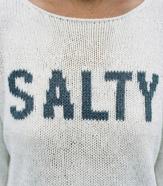 Salty Sayings Sweater - White/Blue - The Salty BabeSweaters