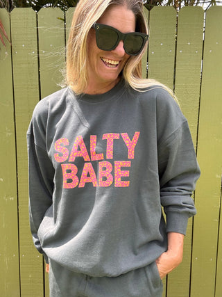 Salty Shells Pink SALTY BABE sweatshirt - The Salty BabeFleece Tops