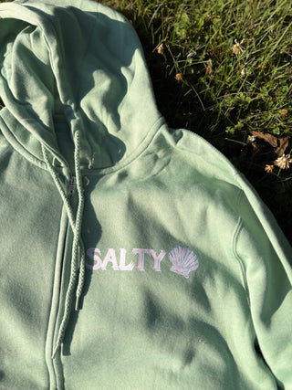Salty Shells Zip Hooded Sweatshirt - The Salty BabeFleece Tops