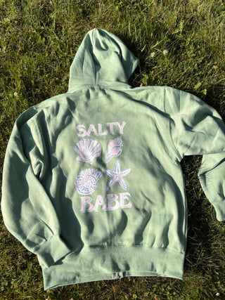 Salty Shells Zip Hooded Sweatshirt - The Salty BabeFleece Tops
