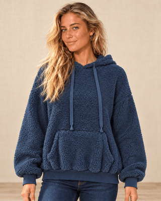 Salty Sherpa Pullover Hoodie - Midnight Blue | The Salty Babe