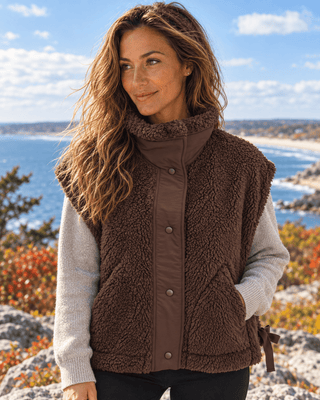 Salty Sherpa Vest - Brown | The Salty Babe