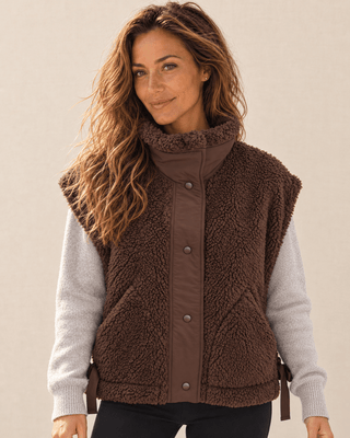Salty Sherpa Vest - Brown | The Salty Babe