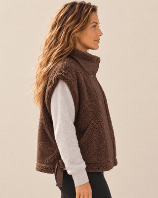 Salty Sherpa Vest - Brown | The Salty Babe