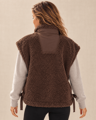 Salty Sherpa Vest - Brown | The Salty Babe