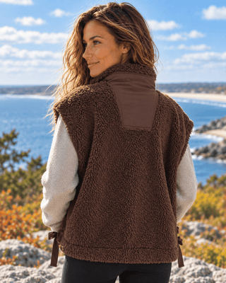 Salty Sherpa Vest - Brown | The Salty Babe