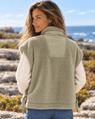 Salty Sherpa Vest - Olive | The Salty Babe