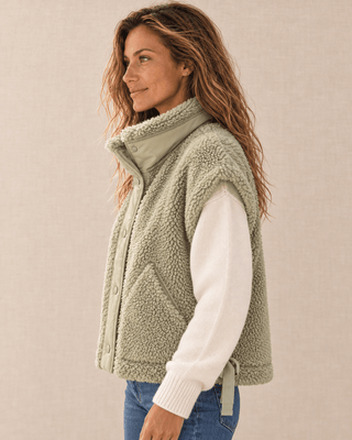 Salty Sherpa Vest - Olive | The Salty Babe