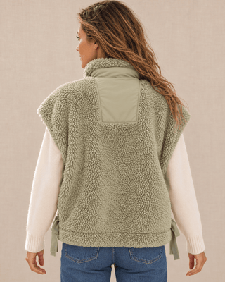 Salty Sherpa Vest - Olive | The Salty Babe