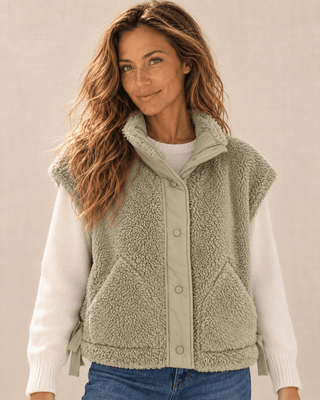 Salty Sherpa Vest - Olive | The Salty Babe