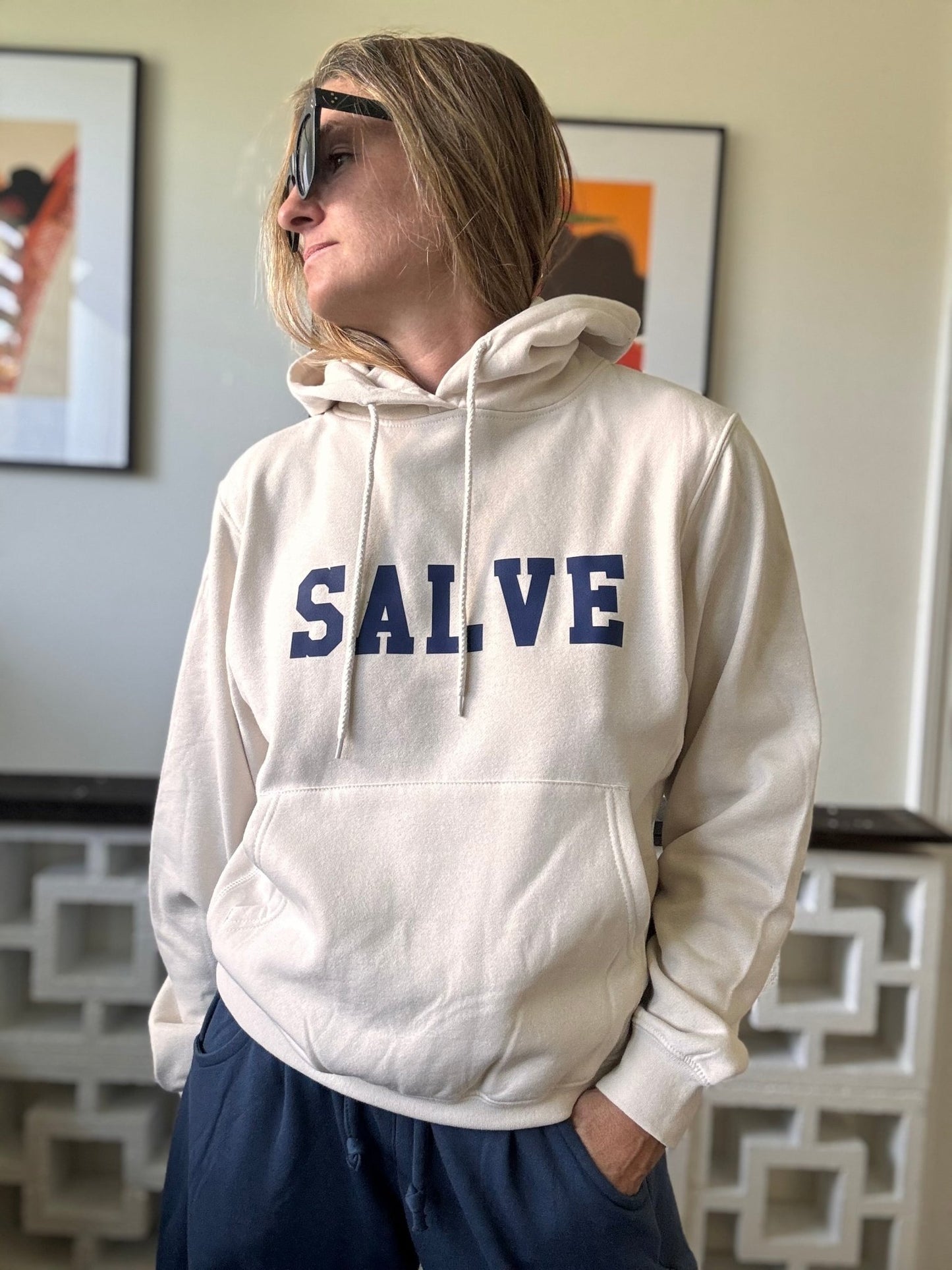 Salve Pride Relaxed Fit Hooded Sweatshirt - Beige - The Salty BabeFleece Tops