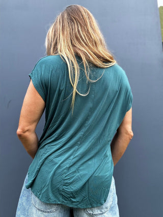 Sandy Beach Shelling Club Relaxed Tee - Dark Teal - The Salty BabeGraphic Tee Shirts
