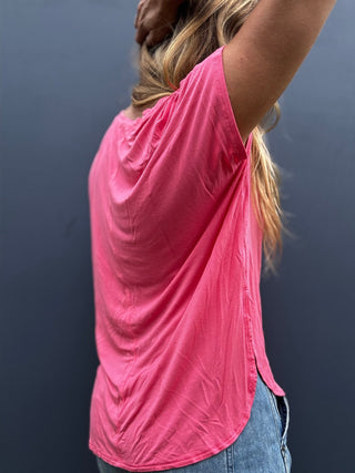 Sandy Beach Shelling Club Relaxed Tee - Taffy Pink - The Salty BabeGraphic Tee Shirts