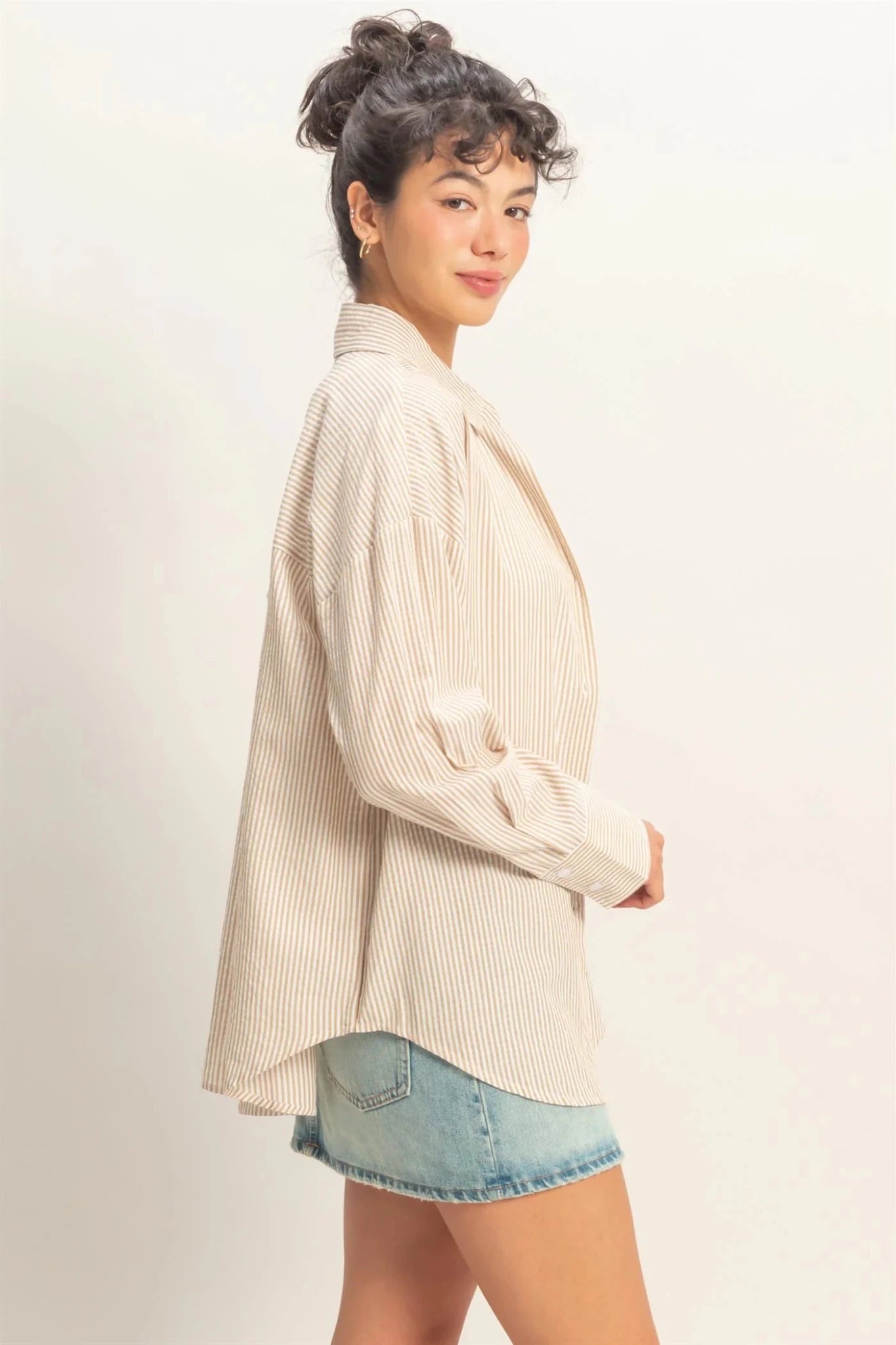 Sandy Lines Button - Up Shirt - The Salty BabeLong Sleeve Shirt