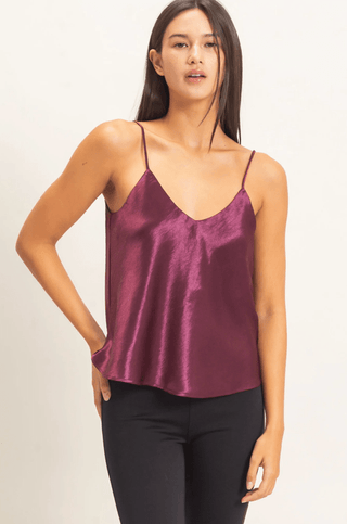 Sangria Satin Cami - The Salty BabeTop