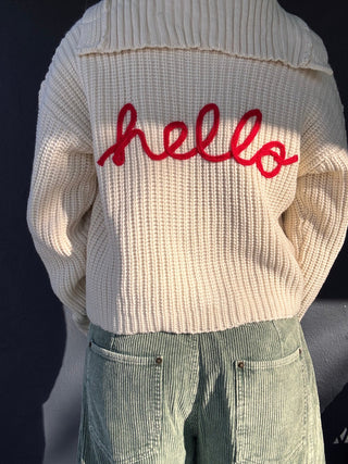 Say 'Hello' Buttoned Long Sleeve Top - The Salty Babe