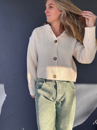 Say 'Hello' Buttoned Long Sleeve Top - The Salty Babe