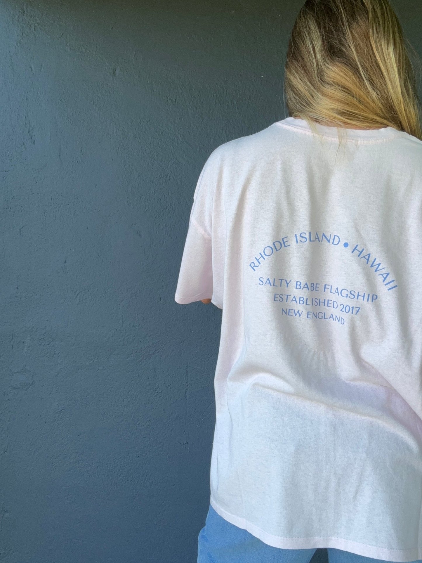 SB Flagship Oversized Tee-Pink/Blue - The Salty BabeGraphic Tee Shirts