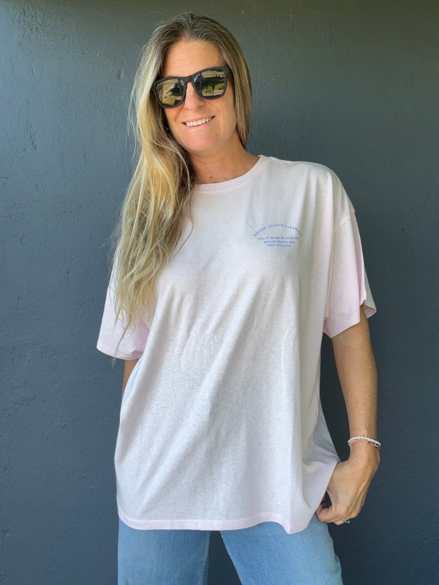 SB Flagship Oversized Tee-Pink/Blue - The Salty BabeGraphic Tee Shirts